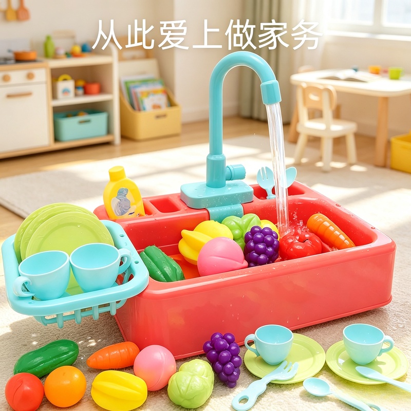 Kids Outdoor Kitchen Accessories - Set Giocattolo da Cucina in Plastica